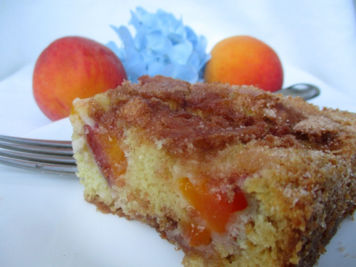 Sour Cream Peach Cake - simply deLIZious baking